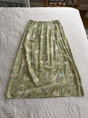 Vintage Sage Green Floral Grandmacore Maxi Skirt Large Spring Two Twenty